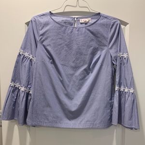 Blue and White Striped Blouse